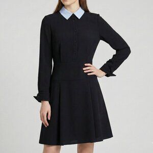 Coach 1941 Black Button Front Collared Shirt Dress Work